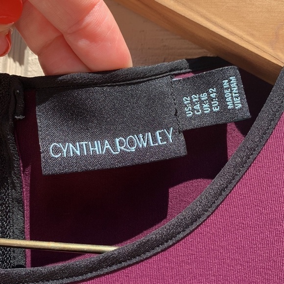 CYNTHIA ROWLEY 3/4 Sleeve Dress - Boysenberry with Black Trim - Picture 5 of 16
